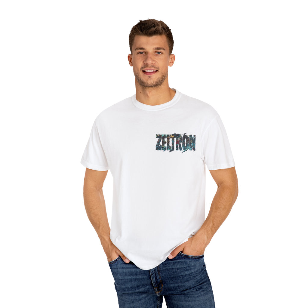 Zetron Graphic T-Shirt — Collage Back Print with Logo Chest