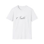 Smile Script Tee — Minimalist White T-Shirt with Elegant Cursive Text